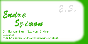 endre szimon business card